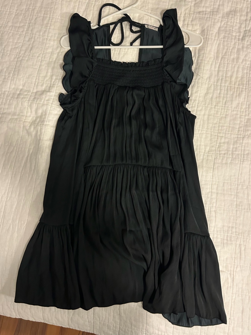 Free People Black Ruffle-Trim Tiered Sundress